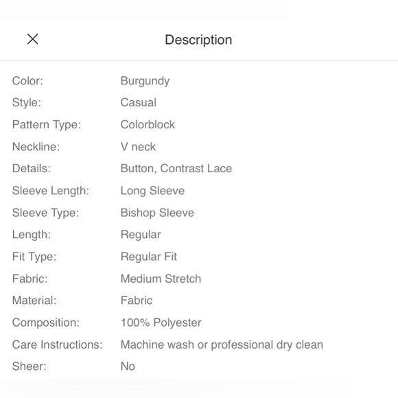 💖 NEW!! Burgundy Lace Sleeve Blouse - Picture 8 of 10